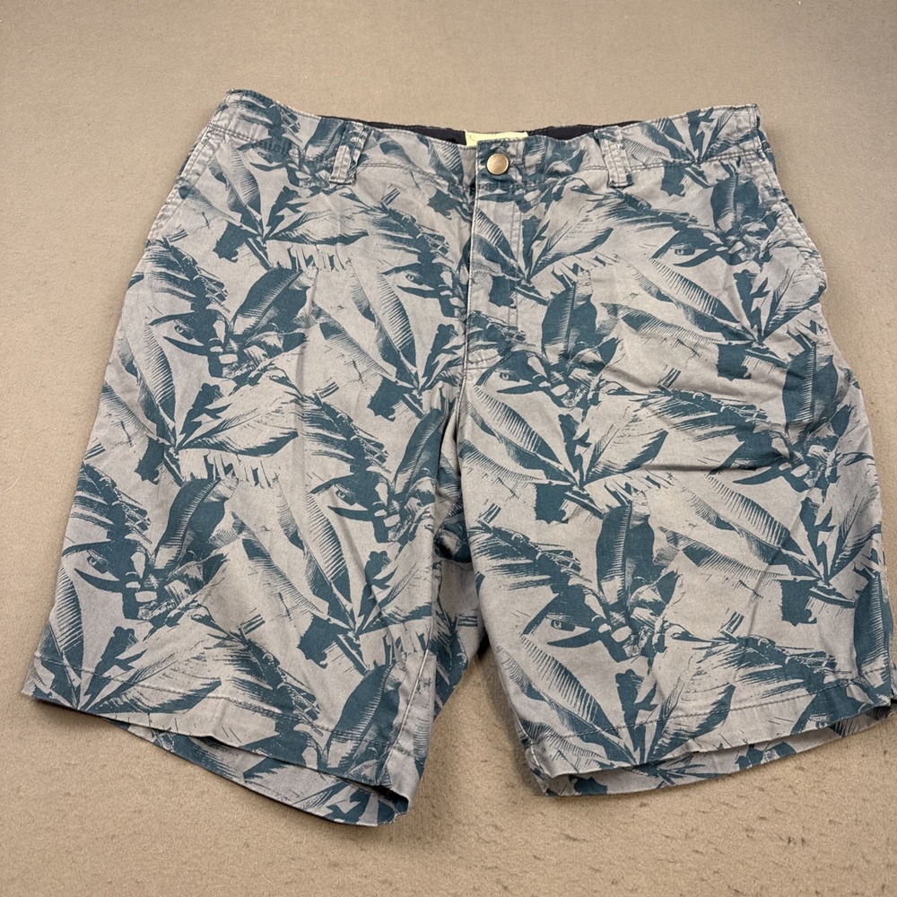 True Nation Shorts Men's 38 HAWIIAN PRINT Cotton Stretch CASUAL TEAL BLUE